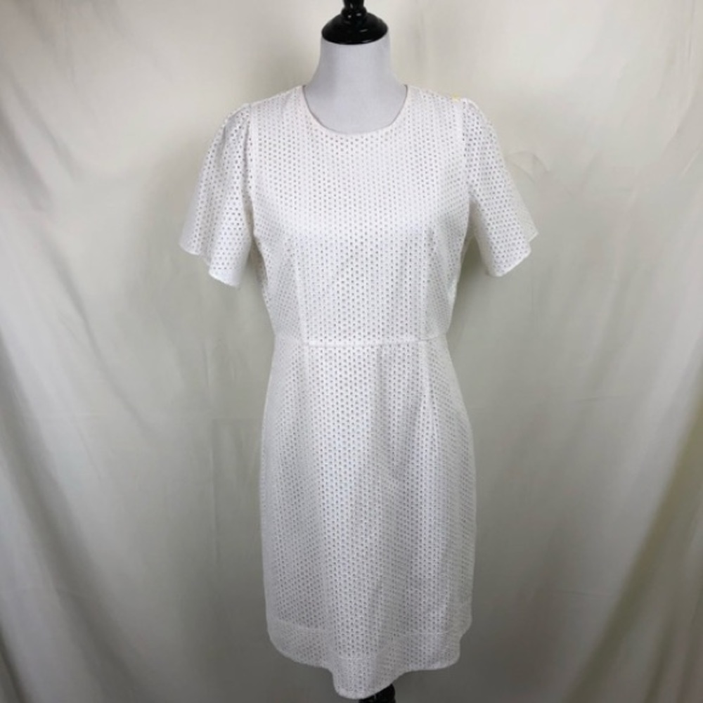 J. crew Flutter Sleeve Dress in Eyelet